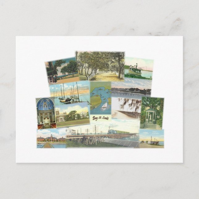 Bay St. Louis Collage Postkarte (Vorderseite)