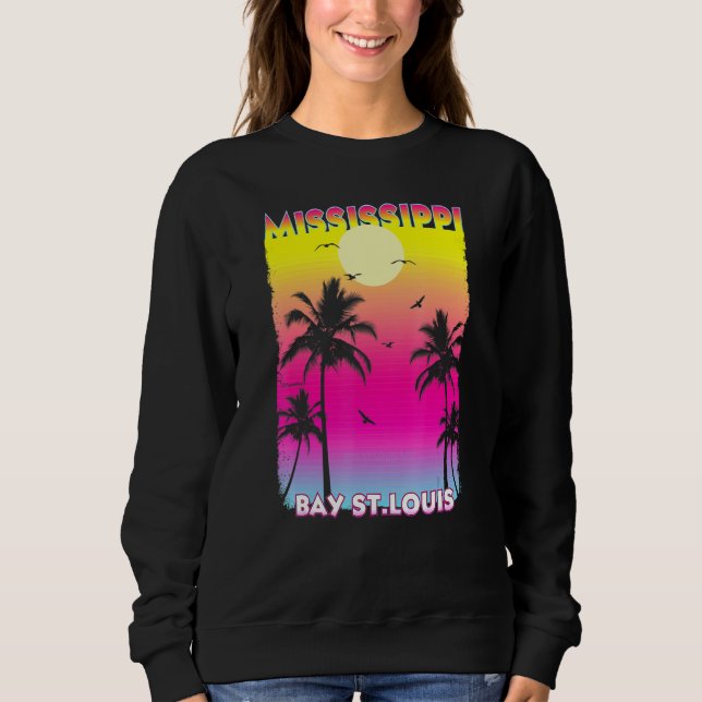 Bay St Louis Mississippi Summer Vintag Sunset Sweatshirt (Vorderseite)