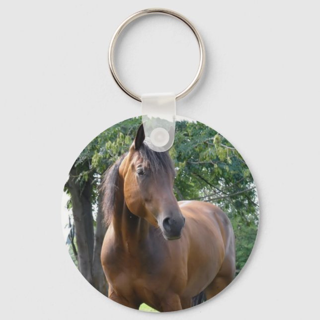Bay Thoroughbred Horse Schlüsselanhänger (Vorderseite)
