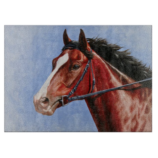 Bay Thoroughbred Race Pferd Schneidebrett (Vorderseite)