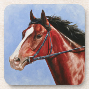 Bay Thoroughbred Race Pferd Untersetzer