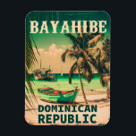 Bayahibe Dominikanische Republik - Retro Vintager  Magnet<br><div class="desc">Bayahibe Dominikanische Republik - Retro Vintag 60er Poster. Bayahibe Beach Design. Bayahibe ist ein Resort an der Karibikküste der Dominikanischen Republik. Sonnenuntergang mit Ihrem bevorzugten DR Strand und Meer,  geeignet für dominikanische Strandliebhaber vor allem,  die Liebe Bayahibe Beach.</div>