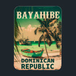 Bayahibe Dominikanische Republik - Retro Vintager  Magnet<br><div class="desc">Bayahibe Dominikanische Republik - Retro Vintag 60er Poster. Bayahibe Beach Design. Bayahibe ist ein Resort an der Karibikküste der Dominikanischen Republik. Sonnenuntergang mit Ihrem bevorzugten DR Strand und Meer,  geeignet für dominikanische Strandliebhaber vor allem,  die Liebe Bayahibe Beach.</div>