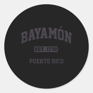 Bayamã ³ N Puerto Rico Boricua Flag Athletic Style Runder Aufkleber