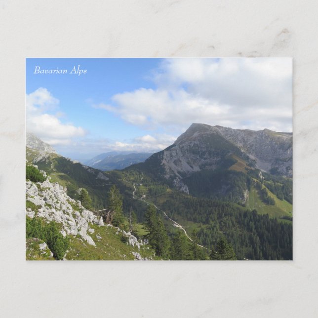Bayerische Alpen Postkarte (Vorderseite)