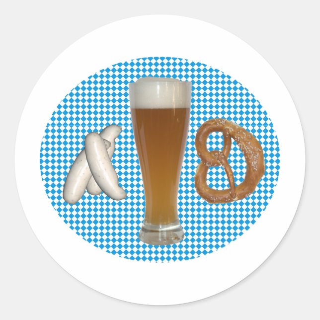 bayerische Brotzeit Runder Aufkleber (Vorderseite)