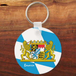 Bayerische Flagge & Bayern Urlaub, Patrioten/Sport Schlüsselanhänger