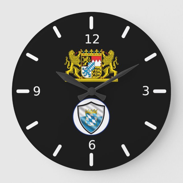 Bayerische Flagge Wappen große Uhr (Vorderseite)