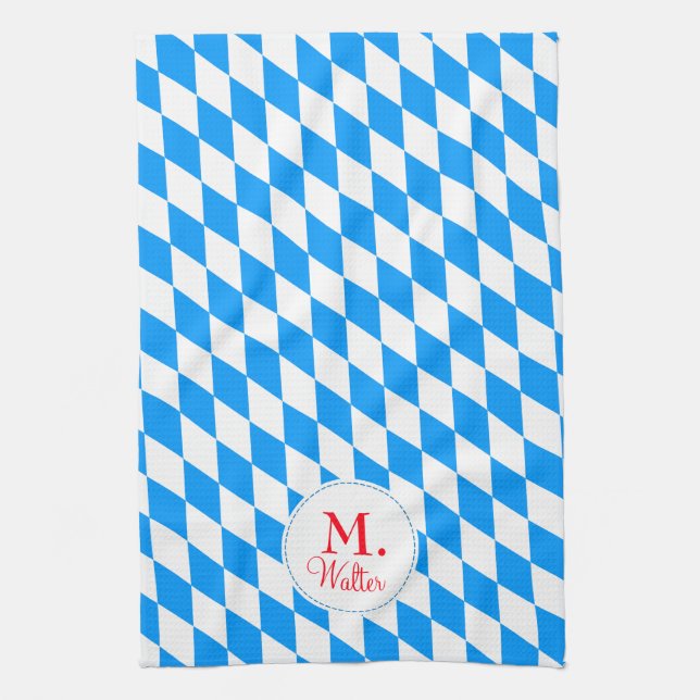 Bayerische Rundbusse, monogramiert, Küchentücher (Vertikal)