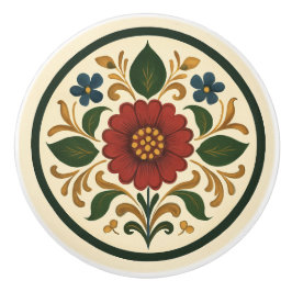 Bayerische Tole-Painting-Style-Cottage Keramikknauf