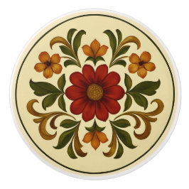 Bayerische Tole-Painting-Style-Cottage Keramikknauf