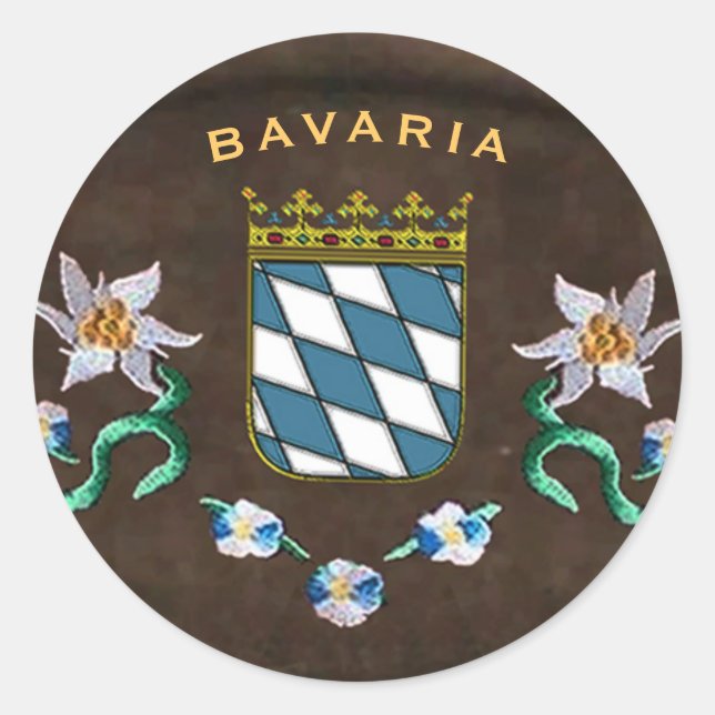 Bayerische Wappendecke Runder Aufkleber (Vorderseite)