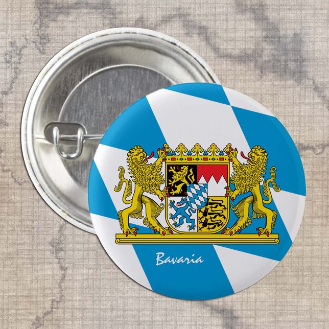 Bayerischer Knopf, patriotische bayerische Flaggen Button (Von Creator hochgeladen)