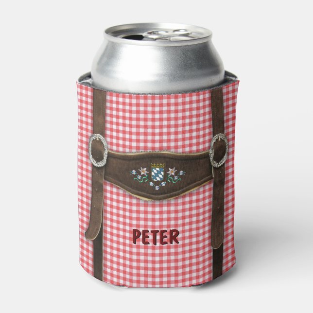 Bayerischer Lederhosen Can Cooler Dosenkühler (Kanne Vorderseite)
