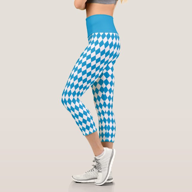 Bayerisches Flaggenmuster Oktoberfest Capri Leggings (Links)