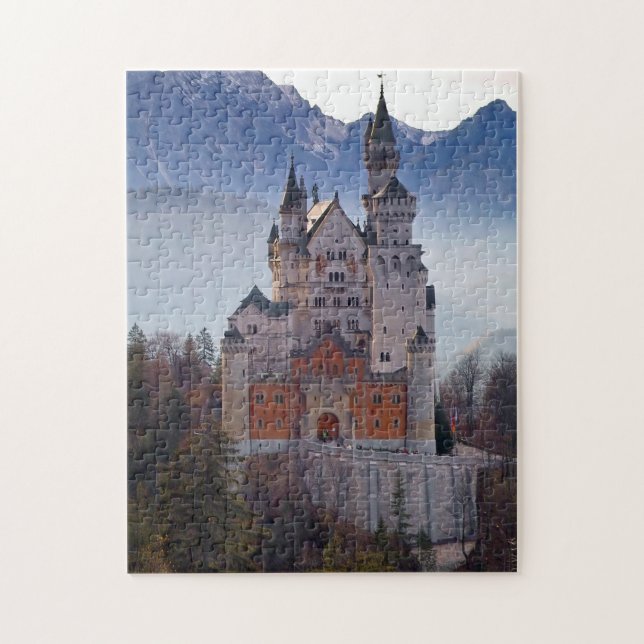 Bayerisches Schloss Neuschwanstein im Winter Puzzle (Vertikal)