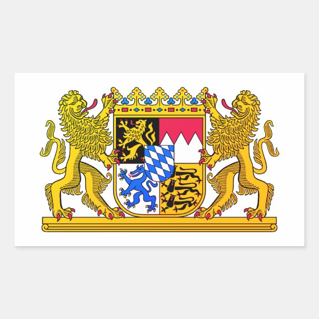 Bayerisches Wappen - DEUTSCHLAND Rechteckiger Aufkleber (Vorderseite)