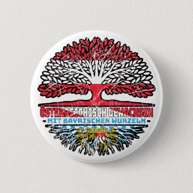 Bayern Bayrisch Österreichisch Baum Button (Vorderseite)