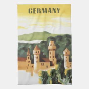 Bayern, Deutschland, Deutsches Schloss Vintage Rei Geschirrtuch