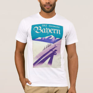 Bayern Deutschland Vintage-Skiurlaubs-Plakat T-Shirt