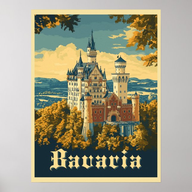 Bayern entdecken: Schloss Neuschwanstein Poster (Vorne)