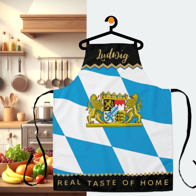 Bayern Koch Schürze, Küche, Bayerische Schürze (Patriotic Bavaria Chefs Apron / name)