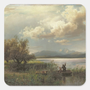 Bayern Landschaft, 1856 Quadratischer Aufkleber