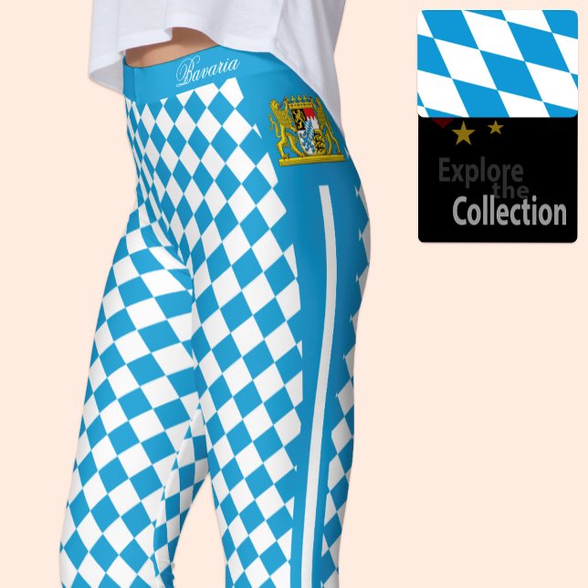 Bayern Leggings, Premium Mode, Bayerische Flagge Leggings (Von Creator hochgeladen)