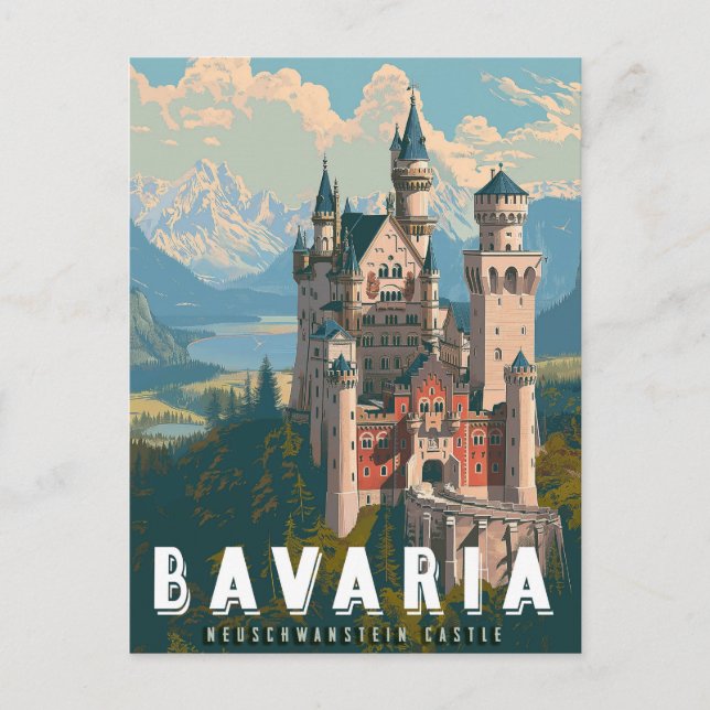Bayern: Schloss Neuschwanstein Postkarte (Vorderseite)