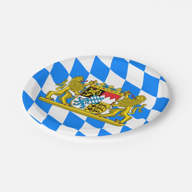 Bayern-Wappen Pappteller (Schrägansicht)