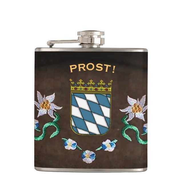 Bayern-Wappen "Prost! " Flachmann (Vorderseite)