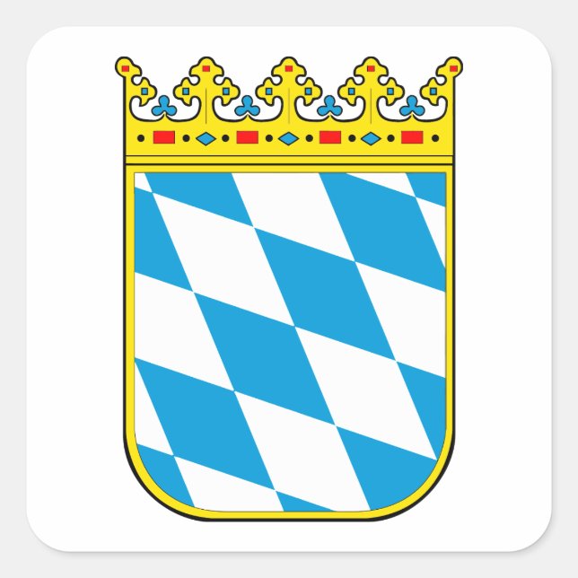 Bayern Wappen Quadratischer Aufkleber (Vorderseite)
