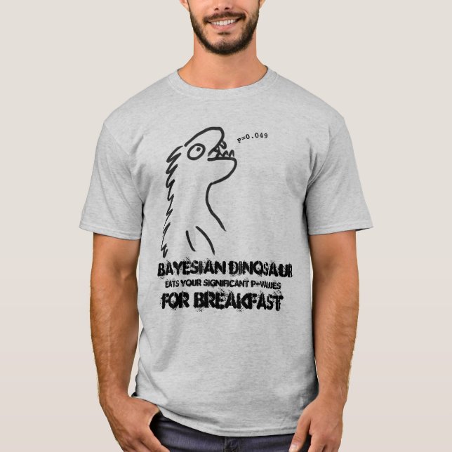 Bayesischer Dinosaurier-T - Shirt für Statistiker (Vorderseite)