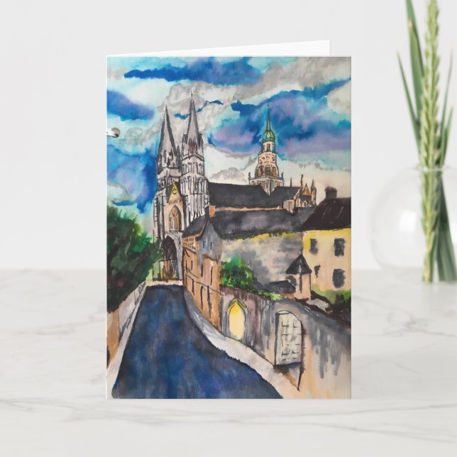 Bayeux Cathedral France Blank Greeting Card Karte (Vorderseite)