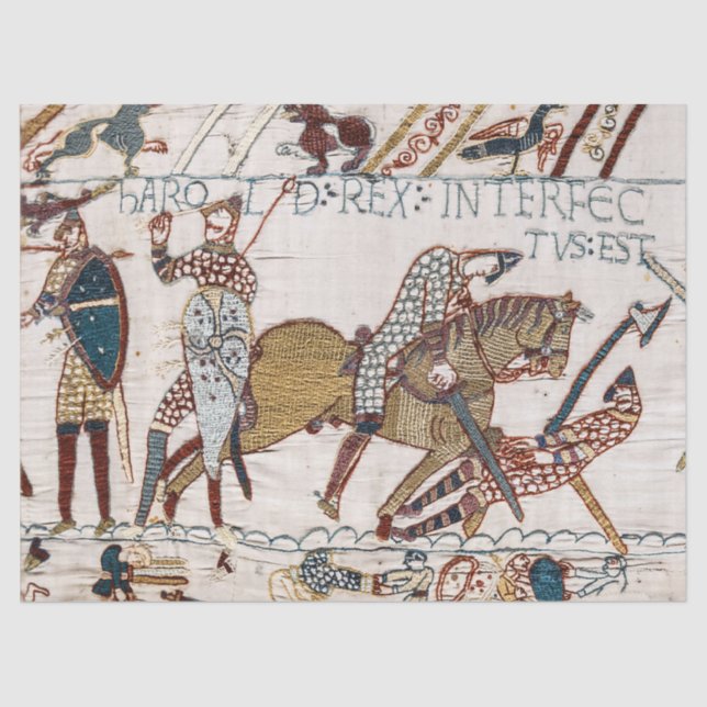 BAYEUX STEUERELEMENT Tod König Harold bei Battle Seidenpapier (Vorderseite)