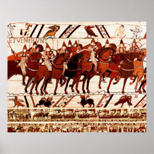 BAYEUX STEUERN NORMAN ARMY, KNIGHTS HORSEBACK POSTER