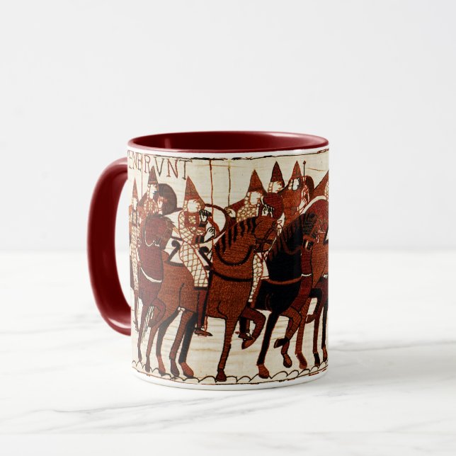 BAYEUX STEUERN NORMAN ARMY, KNIGHTS HORSEBACK TASSE (Vorderseite Links)