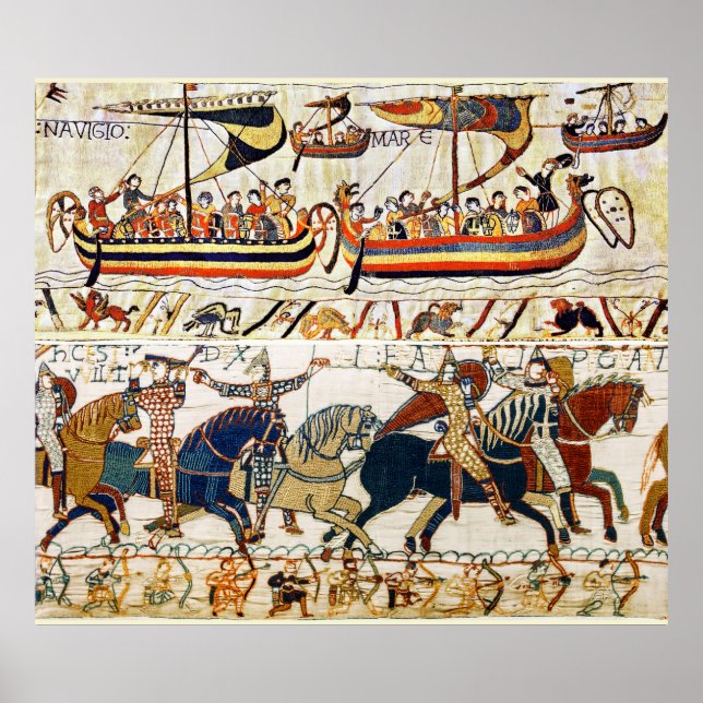 BAYEUX STEUERN, NORMAN KNIGHTS, ARCHER, FAHRSCHIFF POSTER (Vorne)