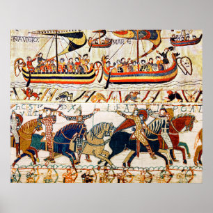 BAYEUX STEUERN, NORMAN KNIGHTS, ARCHER, FAHRSCHIFF POSTER