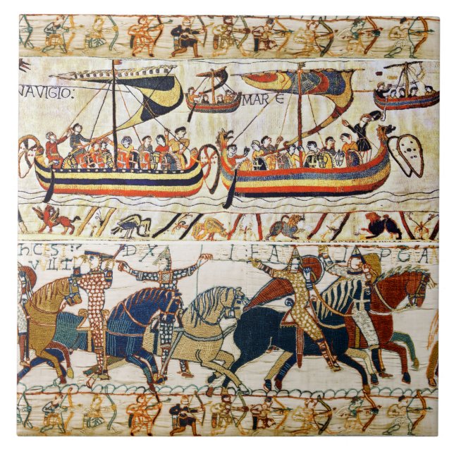 BAYEUX STEUERN NORMAN KNIGHTS,VIKINGSCHIFFE,ARCHER FLIESE (Vorderseite)