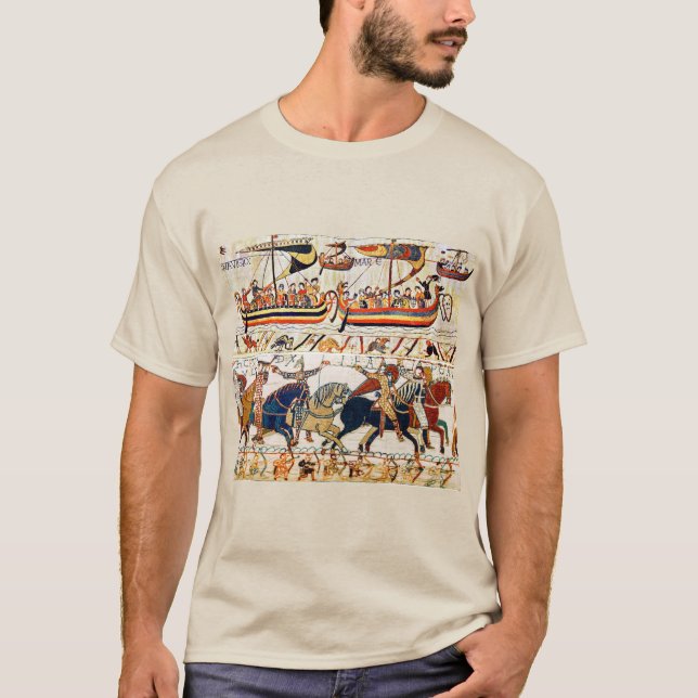BAYEUX STEUERN NORMAN KNIGHTS,VIKINGSCHIFFE,ARCHER T-Shirt (Vorderseite)