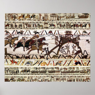 BAYEUX-STEUERSEITE DINANS, ANGRIFF AUF DEN SCHLAG POSTER