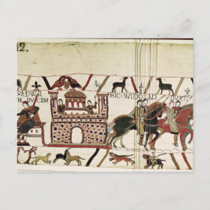 Bayeux Tapestry Earl Harold an Herzog von Normandi Postkarte