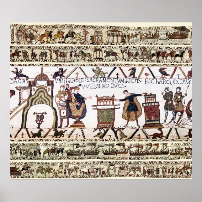 BAYEUX TAPESTRY Harold Eid zum Heiligen Relikt Poster (Vorne)
