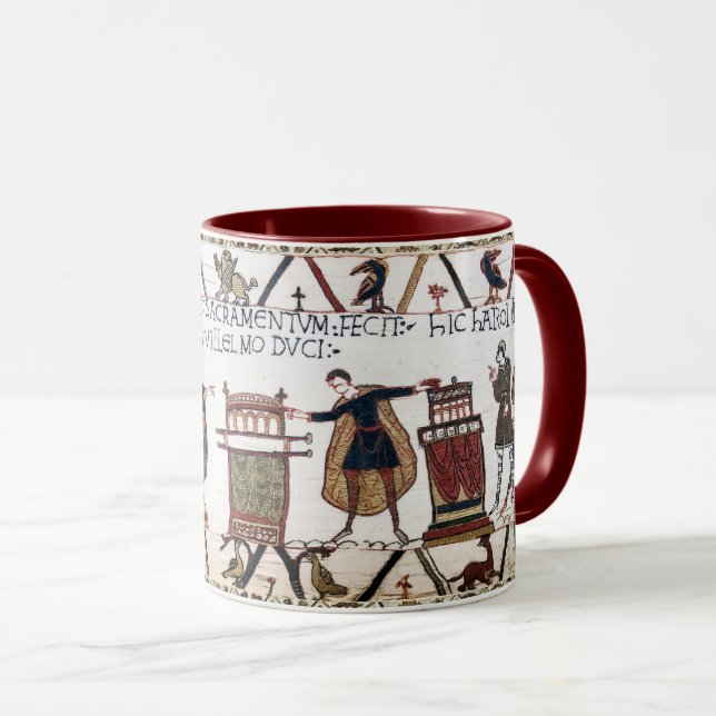 BAYEUX TAPESTRY Harold Eid zum Heiligen Relikt Tasse (VorderseiteRechts)