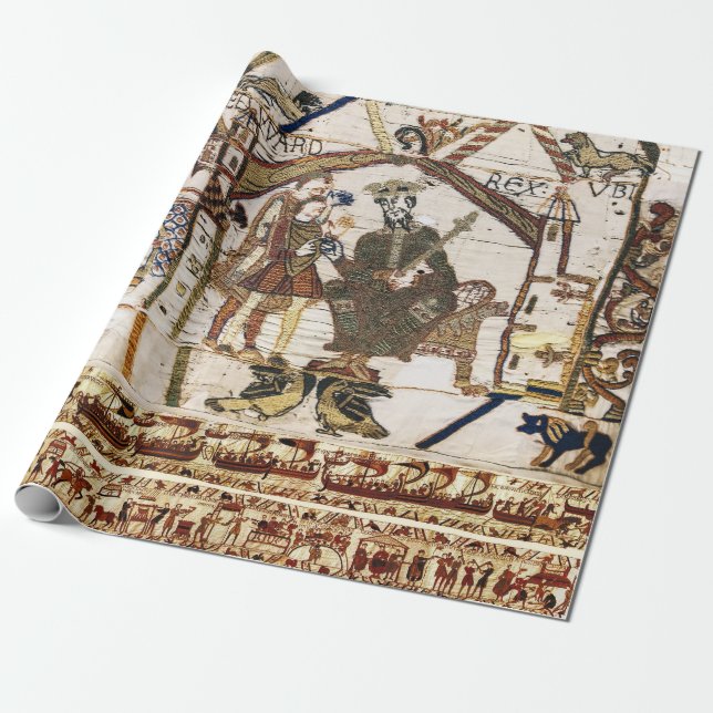 BAYEUX TAPESTRY King Edward Confessor und Harold Geschenkpapier (Ungerollt)