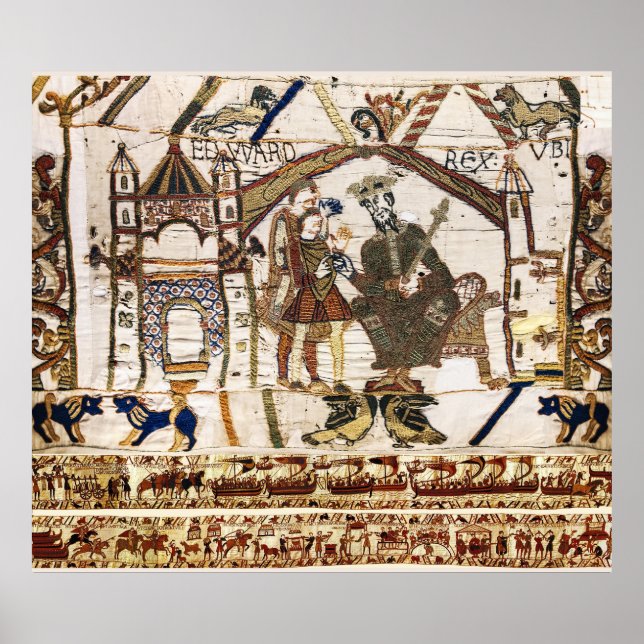 BAYEUX TAPESTRY King Edward Confessor und Harold Poster (Vorne)