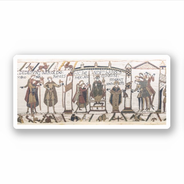 Bayeux Tapestry - King Harold Coronation Aufkleber (Vorderseite)