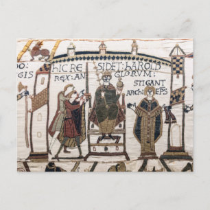 Bayeux Tapestry - King Harold Coronation Postkarte