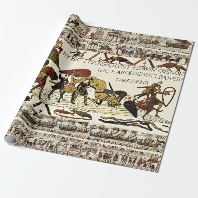 BAYEUX TAPESTRY Wilhelm bei Mont Saint-Michel Geschenkpapier (Ungerollt)